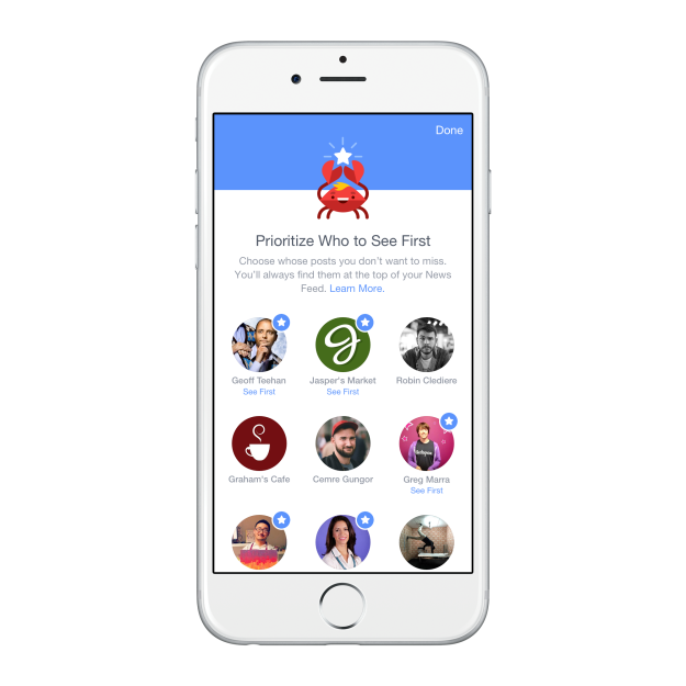 Preferencias: Elegir qué fan pages y amigos prefieres ver primero en tus noticias