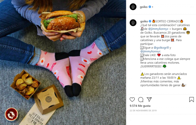 sorteo en Instagram