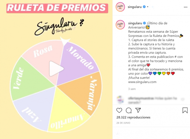ruleta de premios instagram